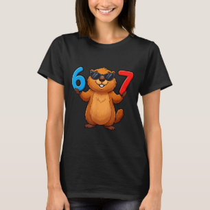 Camiseta Marmota Seis Siete Goteo 67 Meme Divertido 6-7 Mar