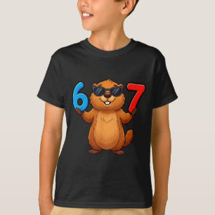 Camiseta Marmota Seis Siete Goteo 67 Meme Divertido 6-7 Mar