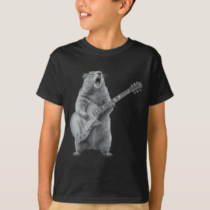 Camiseta Marmota tocando la guitarra rock feliz día de la m