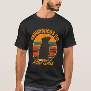 Camiseta Marmotas y Martinis - Divertido Arte Retro de Marm