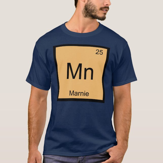 Camiseta Marnie Name Chemistry Element Periódico Table (Anverso)