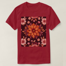 Camiseta Maroon Flowers