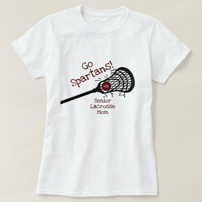 Camiseta Maroon Go Team Lacrosse Mom (Diseño del anverso)