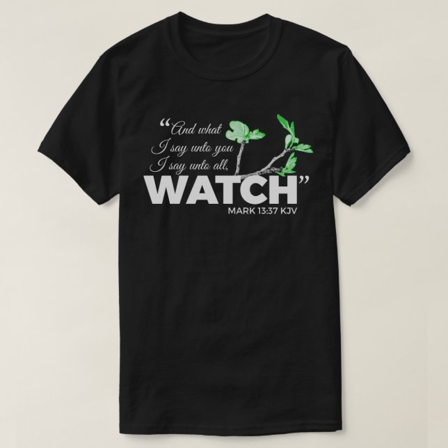 Camiseta Marque el 13:37 KJV - reloj. (camisetas oscuro) (Diseño del anverso)