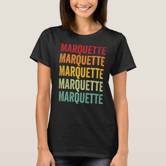 Camiseta Marquette County Wisconsin Rainbow Text (Anverso)