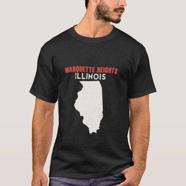 Camiseta Marquette Heights Illinois USA State America Trave (Anverso)