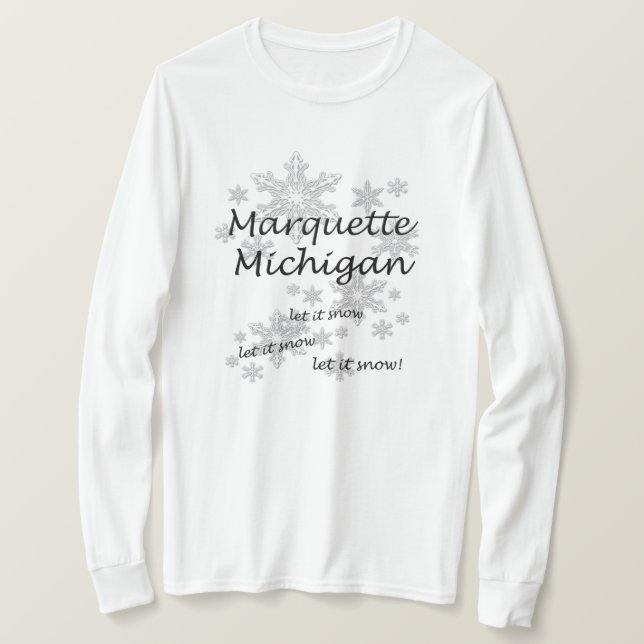 Camiseta Marquette Michigan Nieve para las damas (Anverso del diseño)