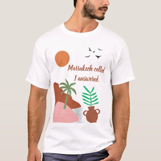Camiseta Marrakech Llamó Respondí Boho Desierto (Anverso)