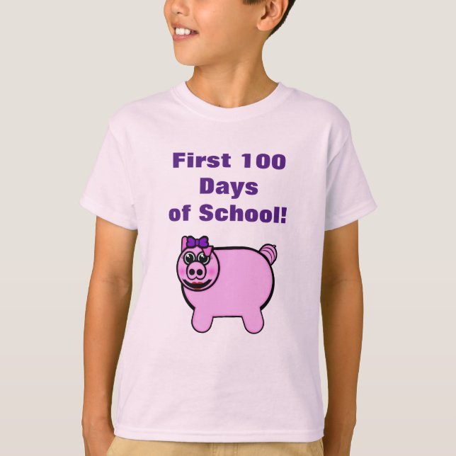 Camiseta Marrano de peluche femenino primeros 100 días de e (Anverso)