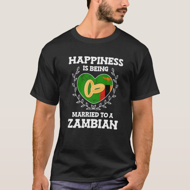Camiseta Marriage Anniversary Married To A Zambian Wife Hus (Anverso)