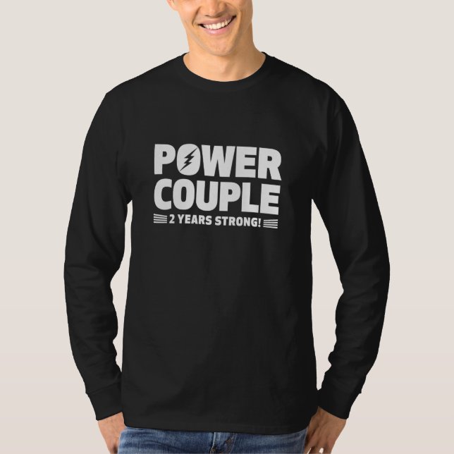 Camiseta Married 2 Years Power Couple 2nd Anniversary Husba (Anverso)