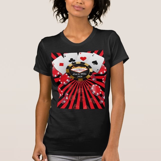 Camiseta Married In Vegas Poker Chip T-Shirt (Anverso)