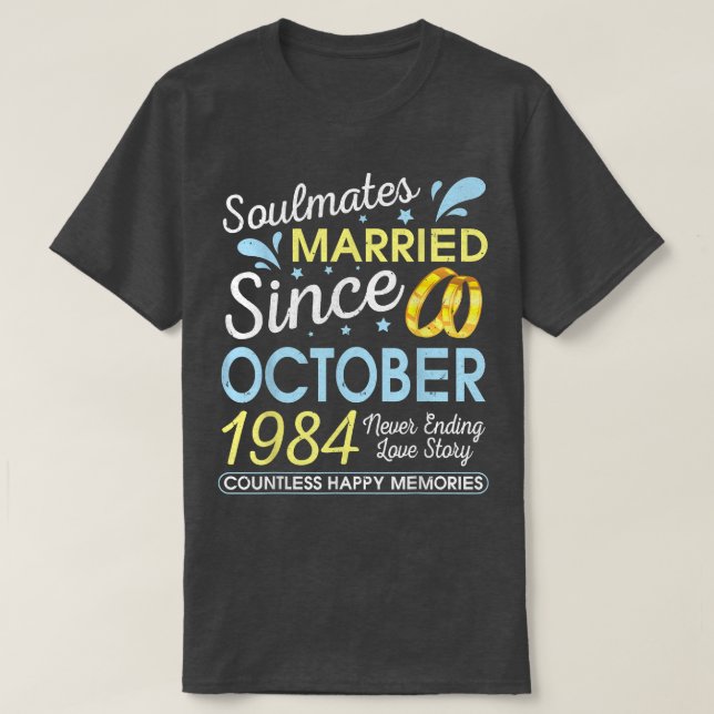 Camiseta Married Since October 1984 Never Ending 38 Years L (Diseño del anverso)