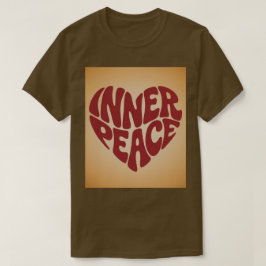 Camiseta marrón corazón paz interior rojo