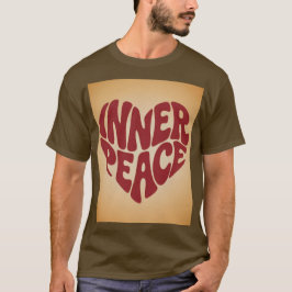 Camiseta marrón corazón paz interior rojo