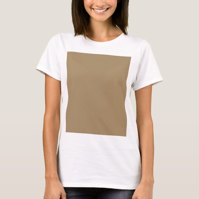 Camiseta marrón de café personalizada para mujer (Anverso)