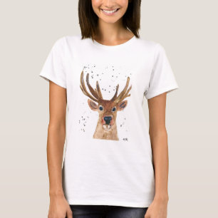 Camiseta Marrón marrón animal Watercolor Woodland