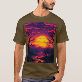 Camiseta marrón morada de Halloween