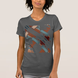 Camiseta Marrón Verde azulado Beional Diagonal de estilo de