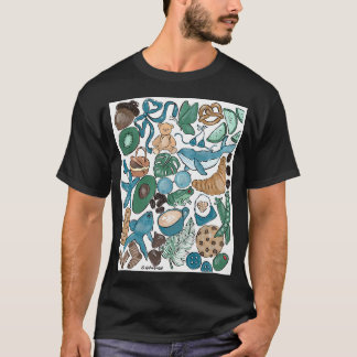 Camiseta Marrón, Verde y Azul