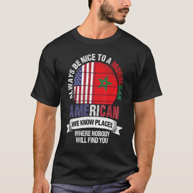 Camiseta Marroquí-Americano Conocemos Lugares Donde El País (Anverso)