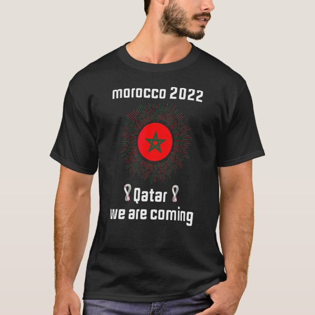Camiseta Marruecos 2022 Cita a Qatar Estamos llegando a Gua (Anverso)