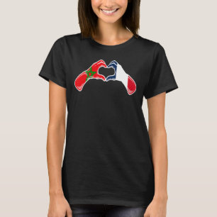 Camiseta Marruecos Bandera de Francia Corazón francés marro