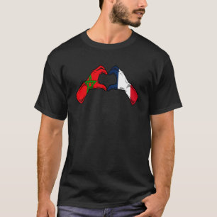Camiseta Marruecos Bandera Francia Corazón francés marroquí