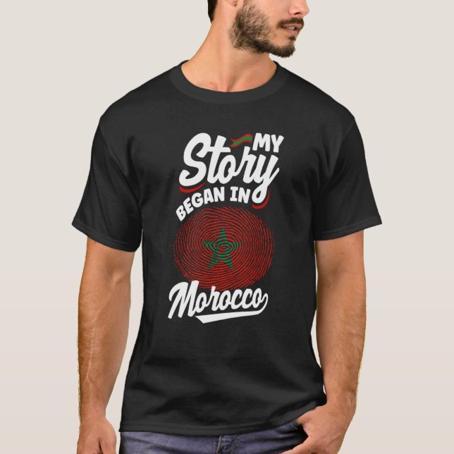 Camiseta Marruecos Bandera Marruecos Mi Historia Comenzó En (Anverso)