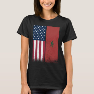 Camiseta Marruecos Banderas marroquíes-estadounidenses orgu