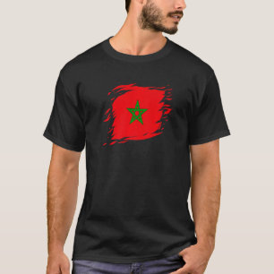 Camiseta Marruecos desgarrado rasgó bandera de Marruecos Or