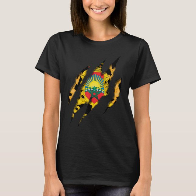 Camiseta Marruecos Emblema marroquí Magreb Watani Fútbol Te (Anverso)