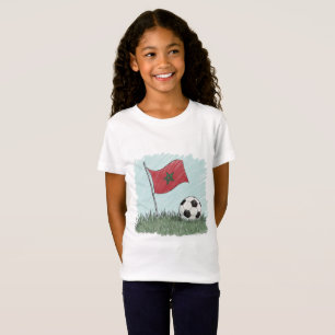 Camiseta Marruecos flag and crayon-style soccer ball