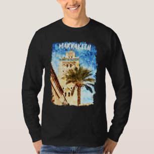 Camiseta Marruecos Marrakech Acuarela Mezquita Kutubiyya o