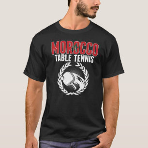 Camiseta Marruecos Mesa de Tenis Marroquí Ping Pong Apoyado