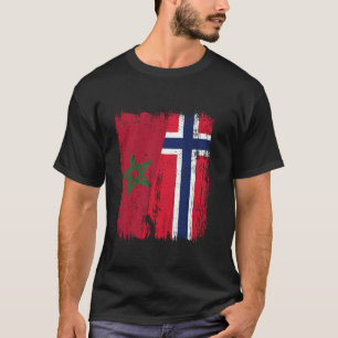 Camiseta Marruecos Noruega Media Bandera Marroquí Noruego A