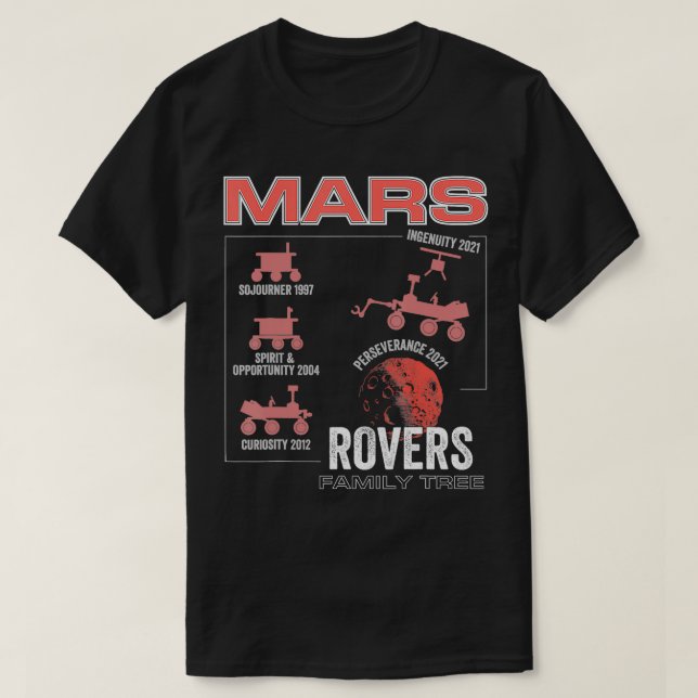 Camiseta Mars rover familia de árboles de exploración de la (Diseño del anverso)