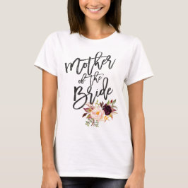 Camiseta Marsala burgundy Floral madre de la novia