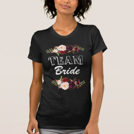 Camiseta Marsala Flowers Team Bride T-Shirt