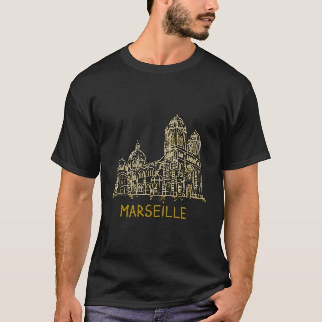 Camiseta Marseille France Hand Drawn (Anverso)