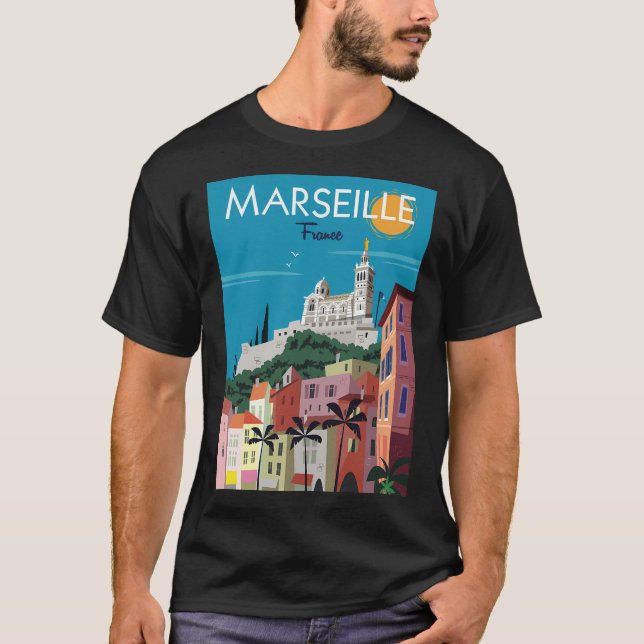 Camiseta Marseille Notre Dame De La Garde Poster (Anverso)