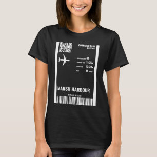 Camiseta Marsh Harbour Bahamas Boarding Pass Airline Ticket
