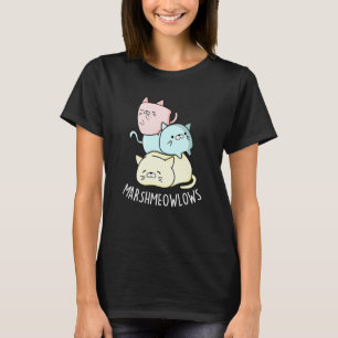 Camiseta Marsh-meow-lows Funny Cat Marshmallow Pun Dark BG
