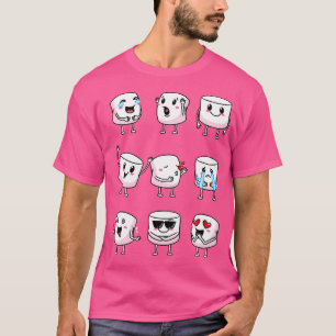 Camiseta Marshmallow Emoticons Camper Camping Hombres Mujer