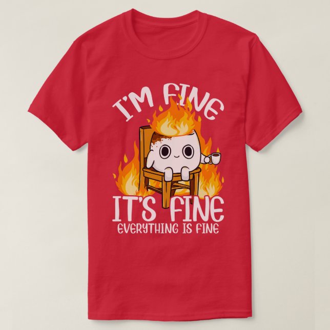 Camiseta Marshmallow Im Fine Meme Outr Hombres Niños Campi  (Diseño del anverso)