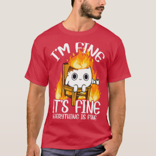 Camiseta Marshmallow Im Fine Meme Outr Hombres Niños Campi 