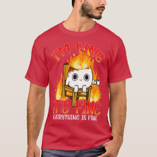 Camiseta Marshmallow Im Fine Meme Outr Hombres Niños Campi 