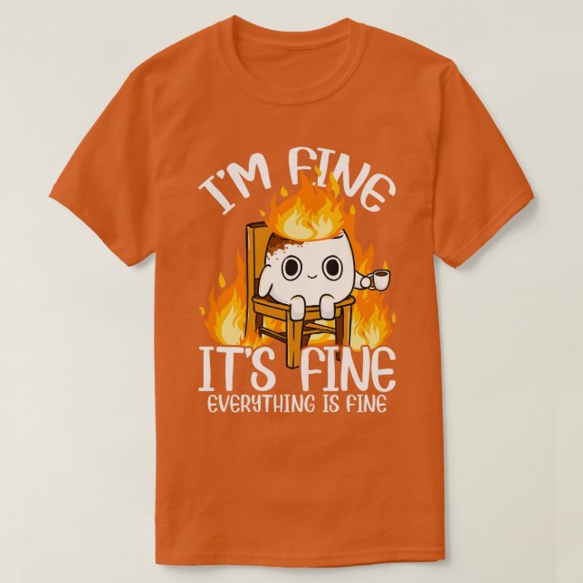 Camiseta Marshmallow Im Fine Meme Outr Hombres Niños Campi  (Diseño del anverso)
