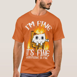 Camiseta Marshmallow Im Fine Meme Outr Hombres Niños Campi 