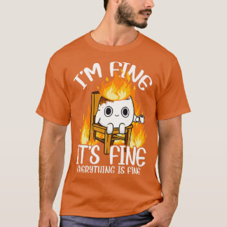 Camiseta Marshmallow Im Fine Meme Outr Hombres Niños Campi